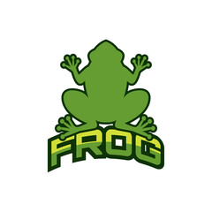 green frog logo isolated on white background. vector illustration