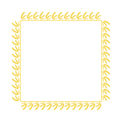 Beautiful frame of yellow ears of wheat. Design element for leaflet, booklet, poster, sticker .Vector illustration