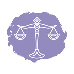 libra zodiac sign block style icon