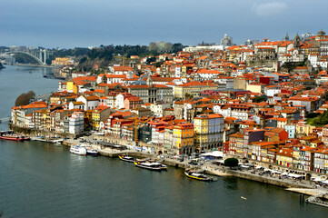 Panoramic view of Oporto in Portugal