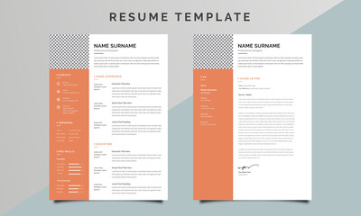 Business Resume / CV Template with Cover Letter Design