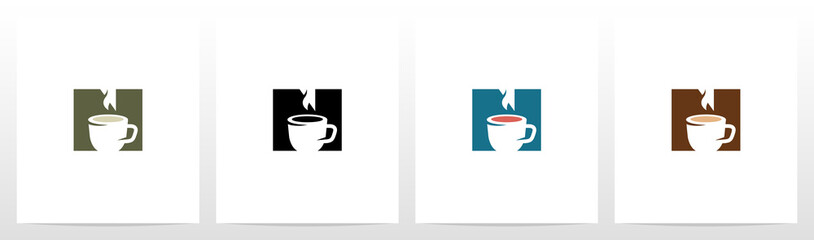 Tea Coffee Cup On Letter Logo Design N