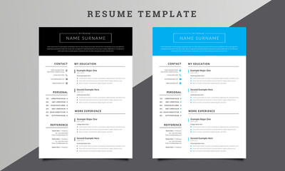 Topbar Black & Cyan Resume Design