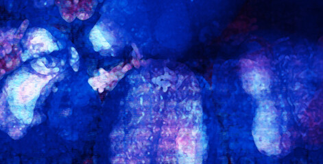 Blue background with artistic texture with smooth shapes	