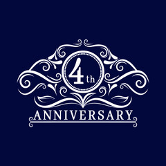 4 years Anniversary logo, luxurious 4th Anniversary design celebration.