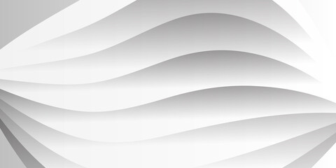 Abstract modern white and gray gradient curved shape with halftone dotted background design