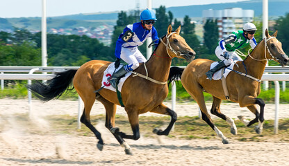 Horse race for the traditional prize Big Summer in Pyatigorsk,the largest in Russia.