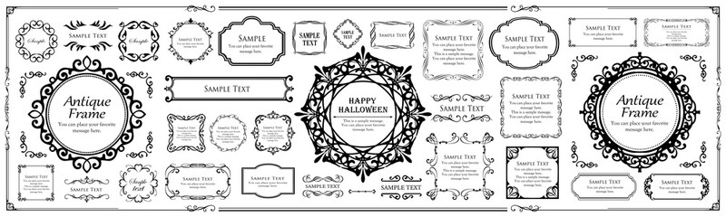 ハロウィンのフレーム素材、ハッピーハロウィン、パーティー、イベント、装飾素材、ビンテージ、