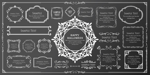 ハロウィンのフレーム素材、ハッピーハロウィン、パーティー、イベント、装飾素材、ビンテージ、