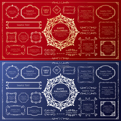 ハロウィンのフレーム素材、ハッピーハロウィン、パーティー、イベント、装飾素材、ビンテージ、