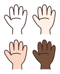 Obraz premium 手のサイン 手の平 イラスト