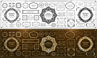 ハロウィンのフレーム素材、ハッピーハロウィン、パーティー、イベント、装飾素材、ビンテージ、