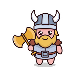 cute Viking mascot design illustration