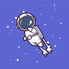 Cute astronaut mascot space theme