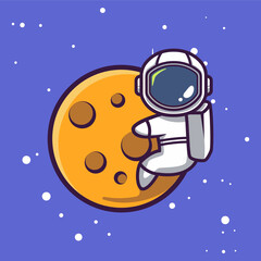 Cute astronaut mascot space theme