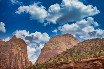 Blue cloudy day in the mountains