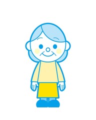 高齢 女性 立ち姿 シンプルカラー