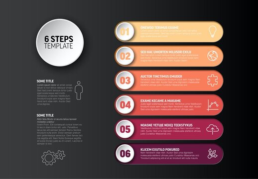 Vector Progress Infographic with Six Steps