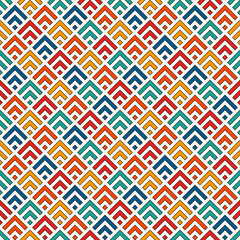 Repeated chevrons wallpaper. Asian traditional ornament with scallops. Modern japanese style digital paper with scales