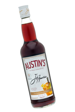 London, England - July 30, 2010: Bottle of Austin's Fruit Flavour Wine on a white background