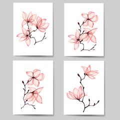 Card with flowers, magnolia perfect quality and graphic of elements let you create wedding...