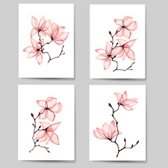 Card with flowers, magnolia perfect quality and graphic of elements let you create wedding invitations, wedding stationery, wrappers, fashion textile, textures, posters, wedding decor © Lakomkina