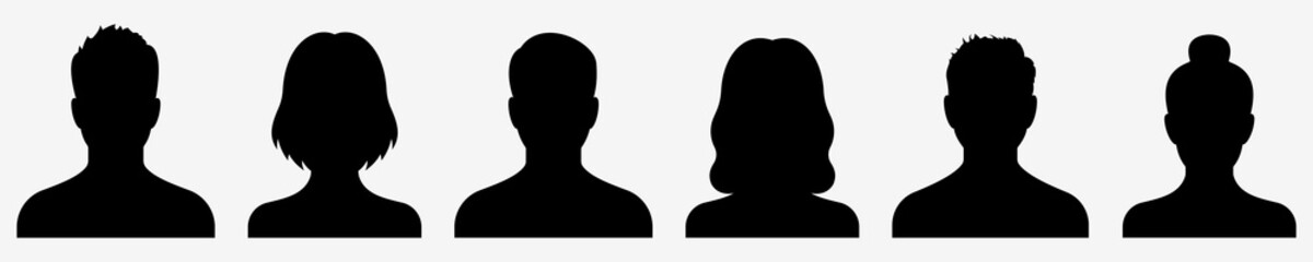 Fototapeta Avatar icon. Profile icons set. Male and female avatars. Vector illustration obraz