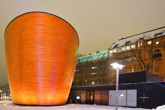 Kamppi Chapel is Lutheran chapel in Kamppi. It is also known as "Chapel of Silence" since it is intended to be place to calm down and have moment of silence. Suomi