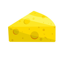 Cheese vector icon isolated on white background. Flat yellow milk food symbol for website and mobile app design. Logo triangle block of cheese illustrations.
