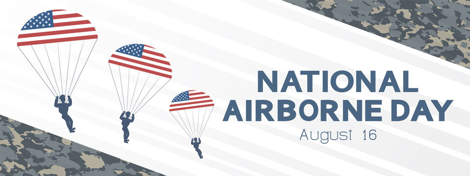 National Airborne Day in the USA concept, banner, greeting card.	