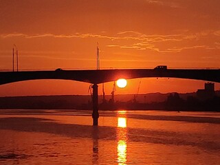 sunset over the river