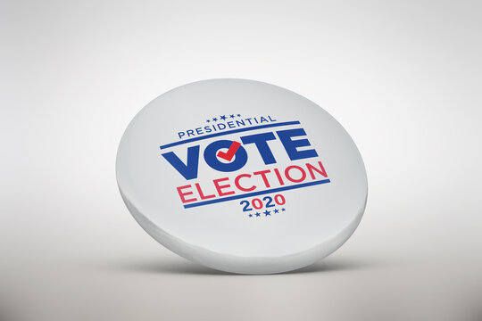 Vote on election day red, white and blue with stars circular poster or pin-back button