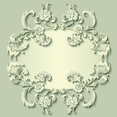Floral vector vintage border