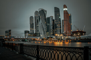 Moscow skyline at night