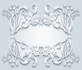 Floral vector vintage border.