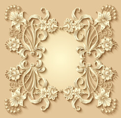 Floral vector vintage border.