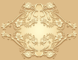 Floral vector vintage border.