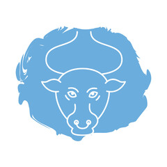 taurus zodiac sign block style icon