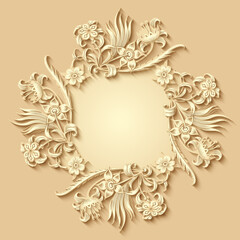 Floral vector vintage border.