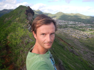 Naklejka premium View from outdoor hiking on Koko Head creator, Hawaii