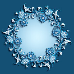 Floral hand drawn vector border.