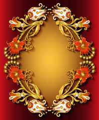 Floral hand drawn vector border.