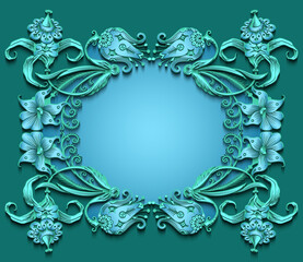 Floral hand drawn vector border.