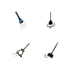 Broom cleaning  icon vector design