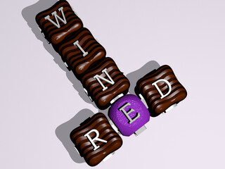 combination of RED WINE built by cubic letters from the top perspective, excellent for the concept presentation. background and illustration