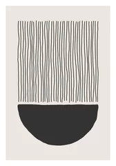 Deurstickers Minimalistische kunst Trendy abstracte creatieve minimalistische artistieke handgetekende compositie
