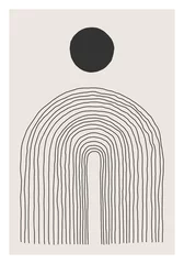 Aluminium Prints Minimalist art Trendy abstract creative minimalist artistic hand sketched line art composition