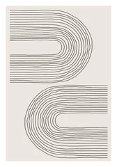 Aluminium Prints Minimalist art Trendy abstract creative minimalist artistic hand sketched line art composition