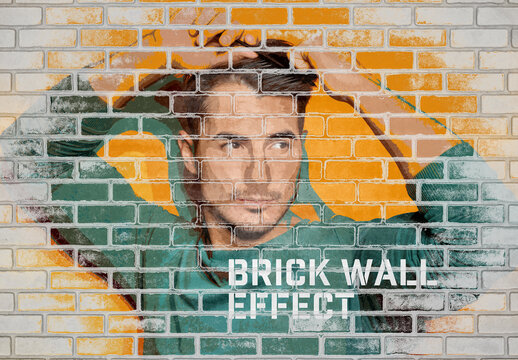 Brick Wall Photo Effect Mockup