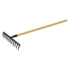 Rake on a white background
